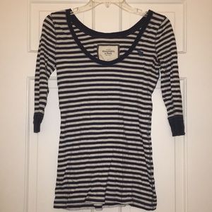 3/4 striped A&F tee
